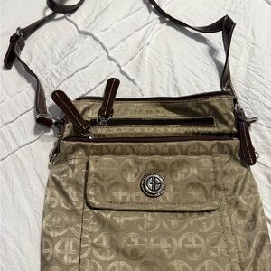 GB Tan and Brown Crossbody Bag